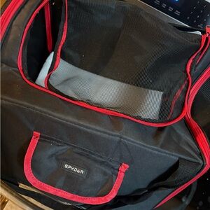 Spyder Black pet carrier Bag with Red Trim